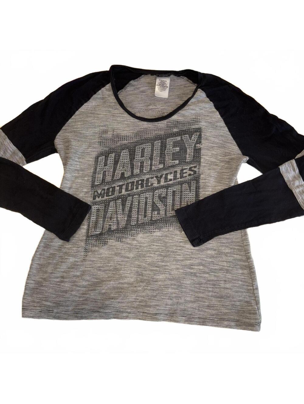 Harley-Davidson Motorcycles Woman’s L Madison Wisconsin Long Sleeve Raglan Tee